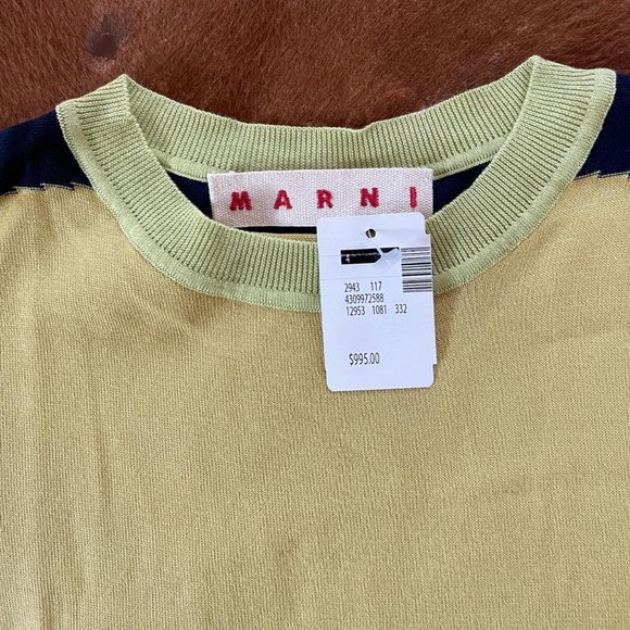 MARNI COLOUR BLOCK KNIT T SHIRT * NWT * SIZE 38 / S - Picture 2 of 5